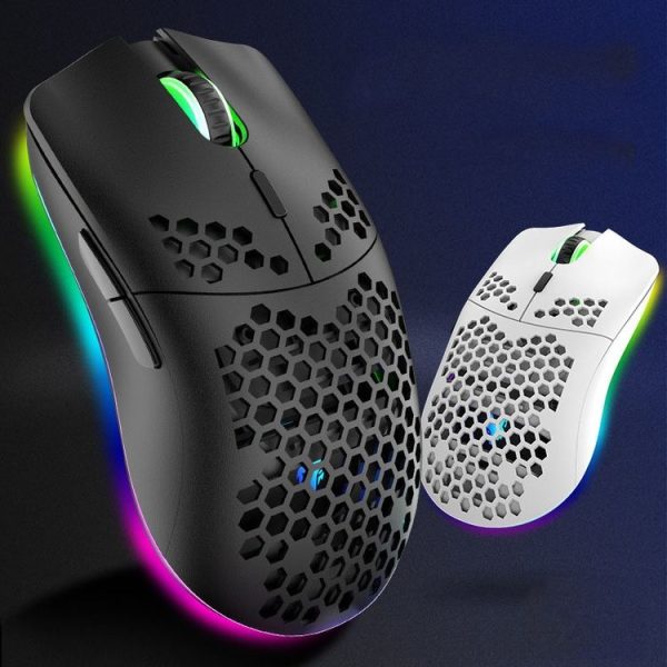 XUNSVFOX XYH80 Hollow Hole Rechargeable Wireless Gaming Mouse RGB Light Computer Office Mouse (White) - Image 2