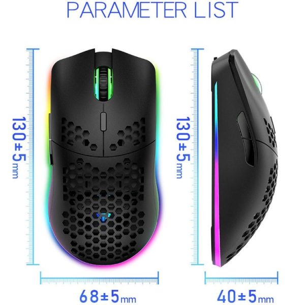 XUNSVFOX XYH80 Hollow Hole Rechargeable Wireless Gaming Mouse RGB Light Computer Office Mouse (White) - Image 3