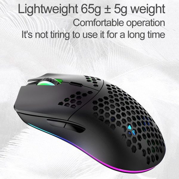 XUNSVFOX XYH80 Hollow Hole Rechargeable Wireless Gaming Mouse RGB Light Computer Office Mouse (White) - Image 5