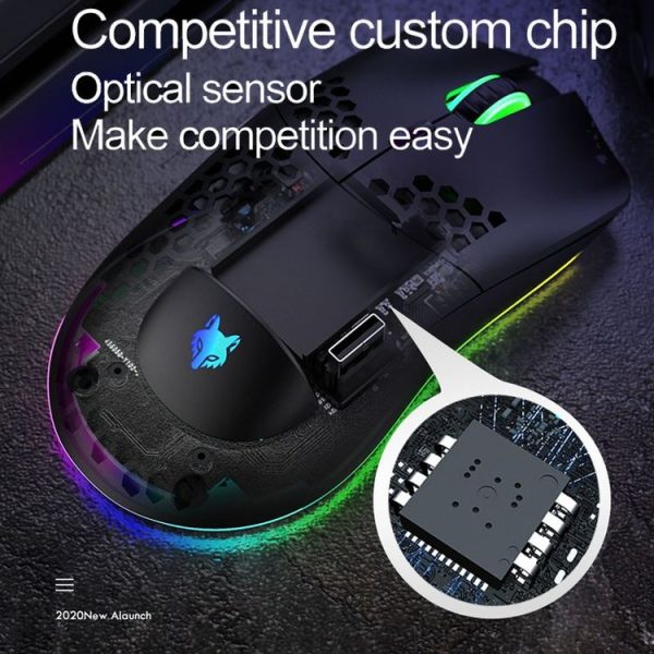 XUNSVFOX XYH80 Hollow Hole Rechargeable Wireless Gaming Mouse RGB Light Computer Office Mouse (White) - Image 8