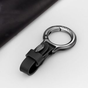 YAILIS Zinc Alloy Car Keychain Multi-functional Belt Hook Key Holder For Men & Women (Quartz Black)