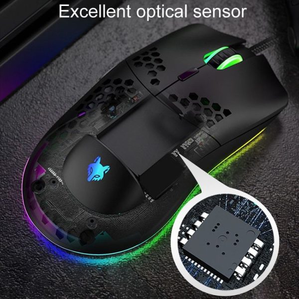 XUNSVFOX XYH90 Wired Hollow Hole Mouse RGB Illuminated Macro Programming Gaming Mouse (Black) - Image 6