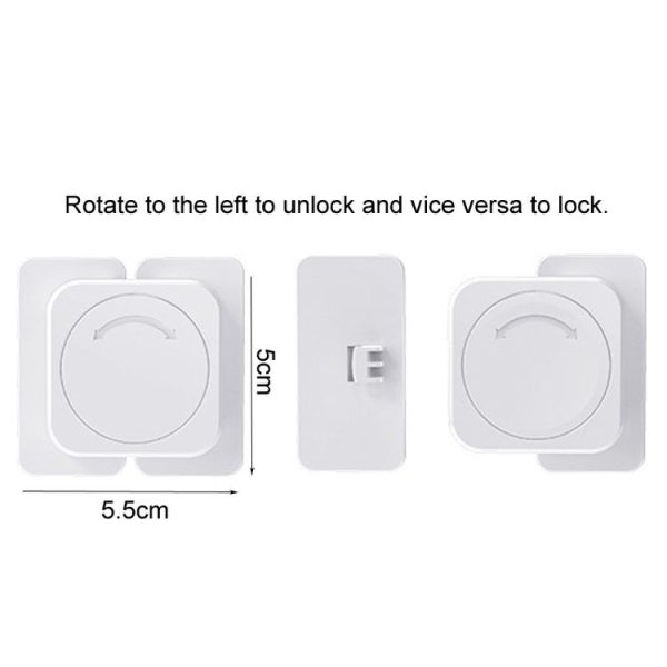Multifunctional Baby Anti-pinch Door Latch Drawer Refrigerator Child Safety Lock (White) - Image 2