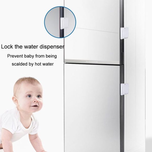 Multifunctional Baby Anti-pinch Door Latch Drawer Refrigerator Child Safety Lock (White) - Image 3