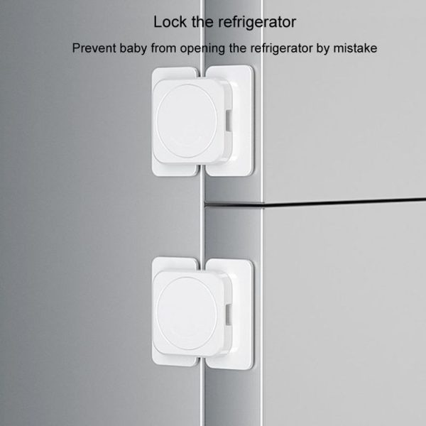Multifunctional Baby Anti-pinch Door Latch Drawer Refrigerator Child Safety Lock (White) - Image 5