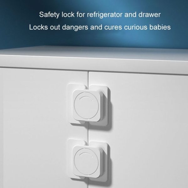 Multifunctional Baby Anti-pinch Door Latch Drawer Refrigerator Child Safety Lock (White) - Image 7