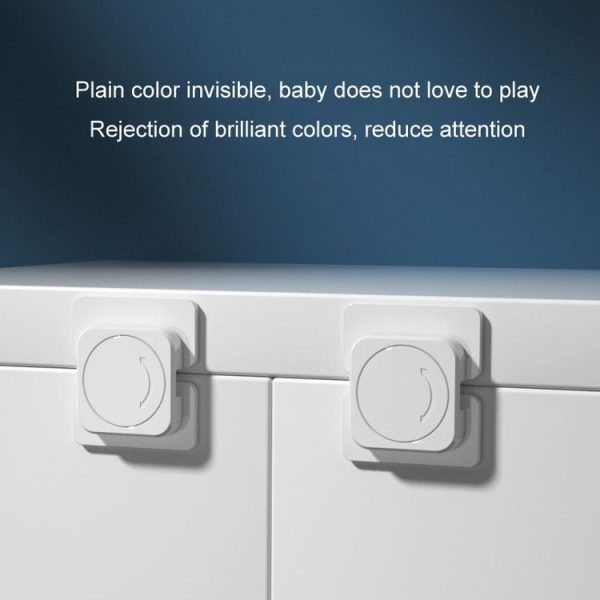 Multifunctional Baby Anti-pinch Door Latch Drawer Refrigerator Child Safety Lock (White) - Image 8