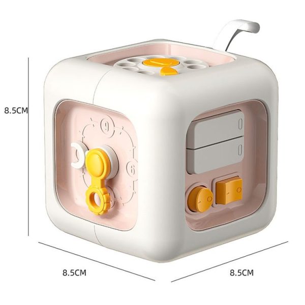 Baby Educational Multifunctional Hexahedron Montessori Early Learning Cube Toy (Pink) - Image 2