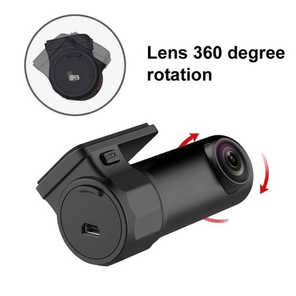 S600 1080P Wifi Dash Cam 170 Degree Wide Angle Lens Hidden Car Driving Recorder (Black) - Image 4