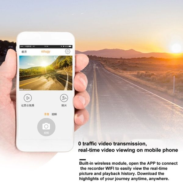 S600 1080P Wifi Dash Cam 170 Degree Wide Angle Lens Hidden Car Driving Recorder (Black) - Image 6
