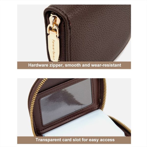 Semicircular Embroidery Large Capacity Multi-card Slot ID Card Holder (Black) - Image 5