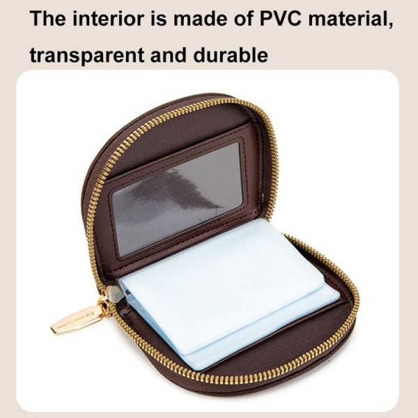 Semicircular Embroidery Large Capacity Multi-card Slot ID Card Holder (Black) - Image 8