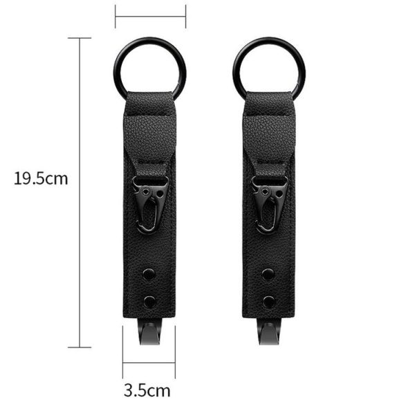 Car Seat Back Multifunctional Storage Metal Hook (Black) - Image 3