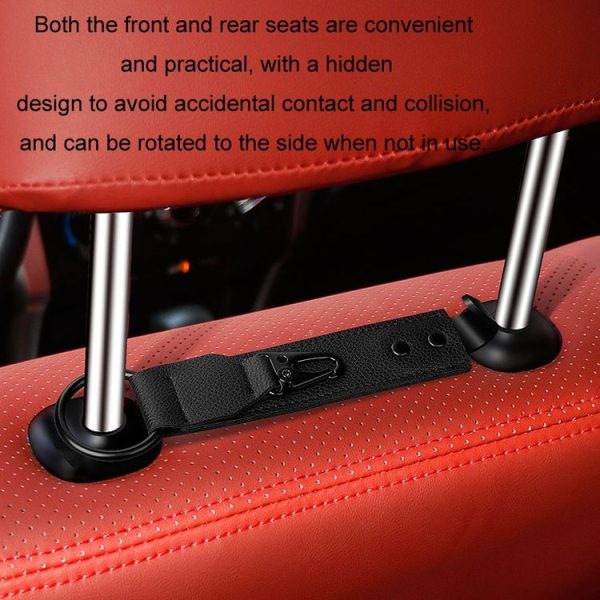 Car Seat Back Multifunctional Storage Metal Hook (Black) - Image 7
