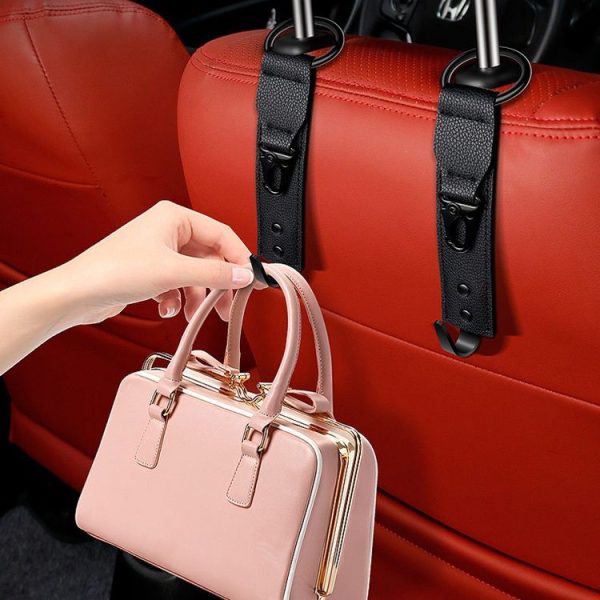 Car Seat Back Multifunctional Storage Metal Hook (Black) - Image 9