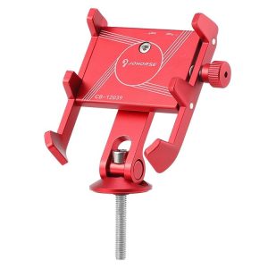 JOHORSE Bicycle Shockproof Mobile Phone Holder Motorcycle Riding Equipment, Color: Stem Red