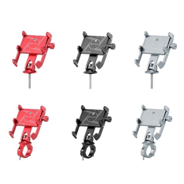 JOHORSE Bicycle Shockproof Mobile Phone Holder Motorcycle Riding Equipment, Color: Stem Red - Image 2