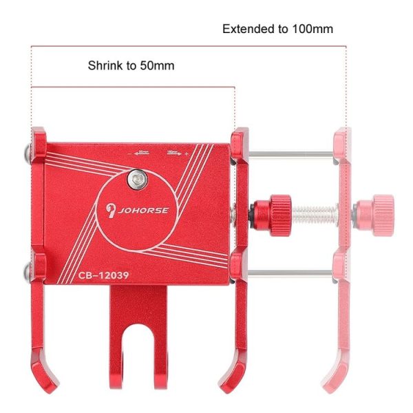 JOHORSE Bicycle Shockproof Mobile Phone Holder Motorcycle Riding Equipment, Color: Stem Red - Image 5