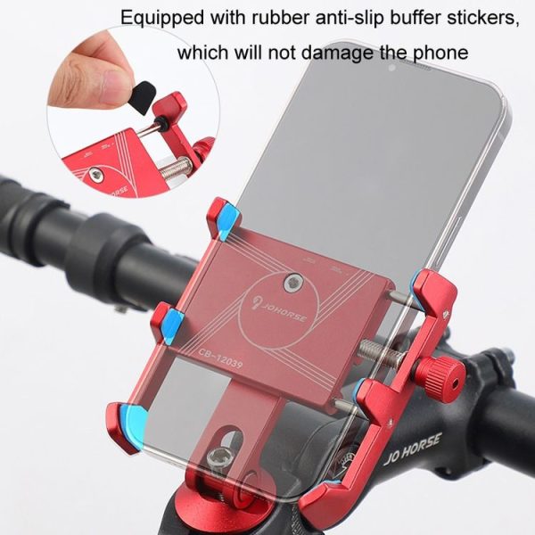 JOHORSE Bicycle Shockproof Mobile Phone Holder Motorcycle Riding Equipment, Color: Stem Red - Image 6