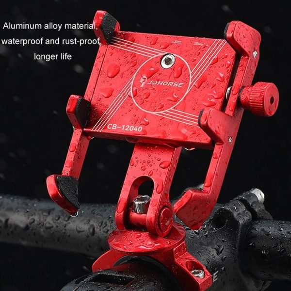 JOHORSE Bicycle Shockproof Mobile Phone Holder Motorcycle Riding Equipment, Color: Stem Red - Image 8