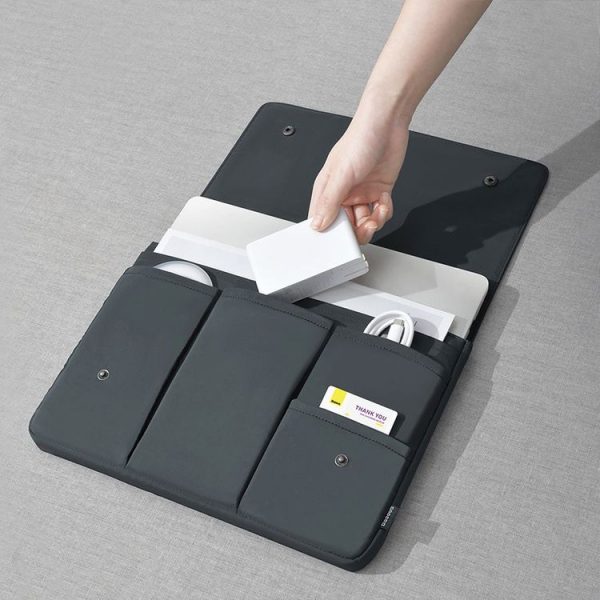 Multi-layer Waterproof and Shock-absorbing Laptop Sleeve Laptop Storage Bag, Size: 14 inch (Black)