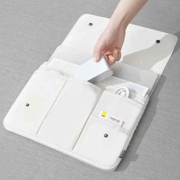 Multi-layer Waterproof and Shock-absorbing Laptop Sleeve Laptop Storage Bag, Size: 15 inch (White)