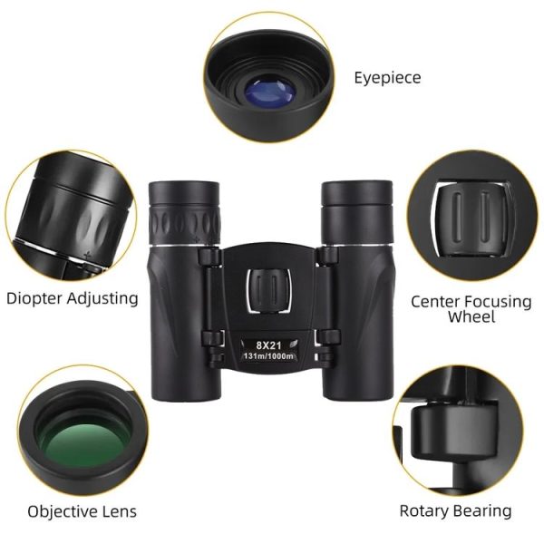 8X21 Outdoor Low-light Night Vision High-power HD Mini Binoculars - Image 4