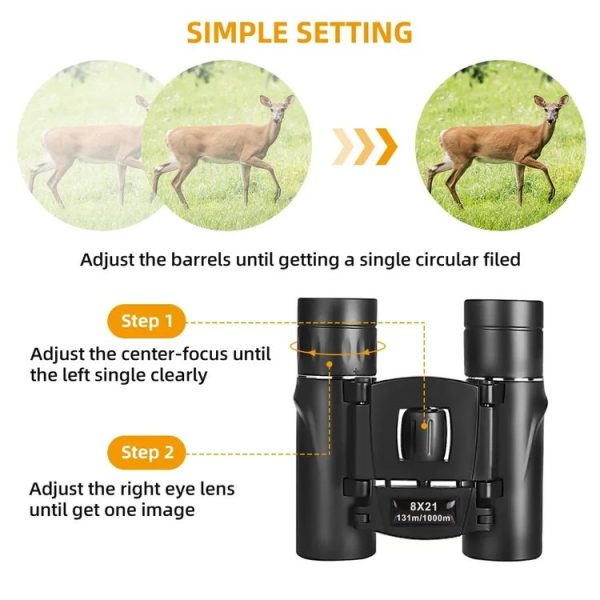8X21 Outdoor Low-light Night Vision High-power HD Mini Binoculars - Image 5