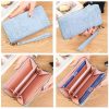 Large Capacity Embossed Long Zippered Wallet with Multiple Card Slots (Black) - Image 5
