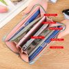 Large Capacity Embossed Long Zippered Wallet with Multiple Card Slots (Black) - Image 6