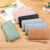 Large Capacity Embossed Long Zippered Wallet with Multiple Card Slots (Black) - Image 8