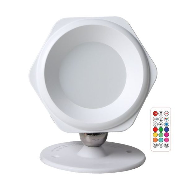 JSK-C38 Rechargeable Double Side Lighted Magnetic Wall Lamp Remote Control Night Light (White)