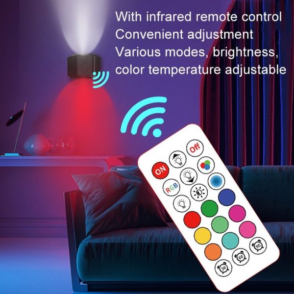 JSK-C38 Rechargeable Double Side Lighted Magnetic Wall Lamp Remote Control Night Light (White) - Image 9