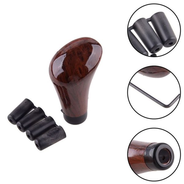 Walnut Car Shift Lever Handle Gear Head (Wood Grain) - Image 4