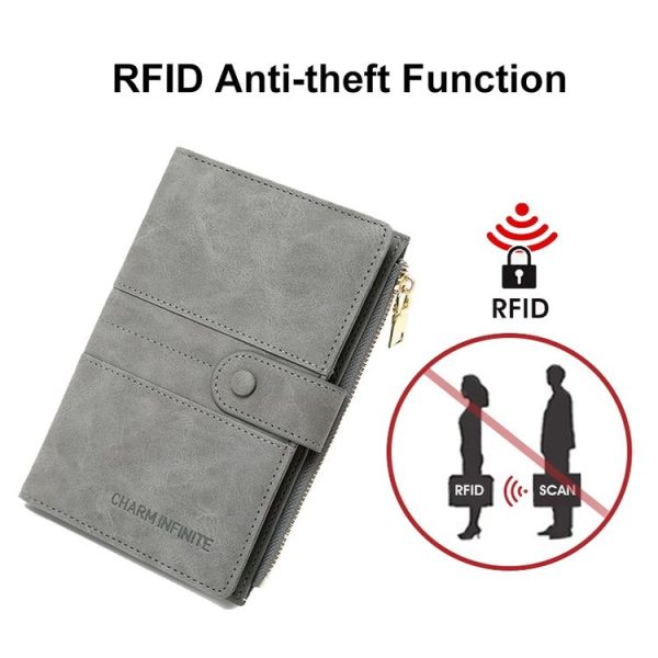 RFID Anti-theft Multi-card Slot Document Bag Multifunctional Zipper Travel Passport Bag (Pink) - Image 7