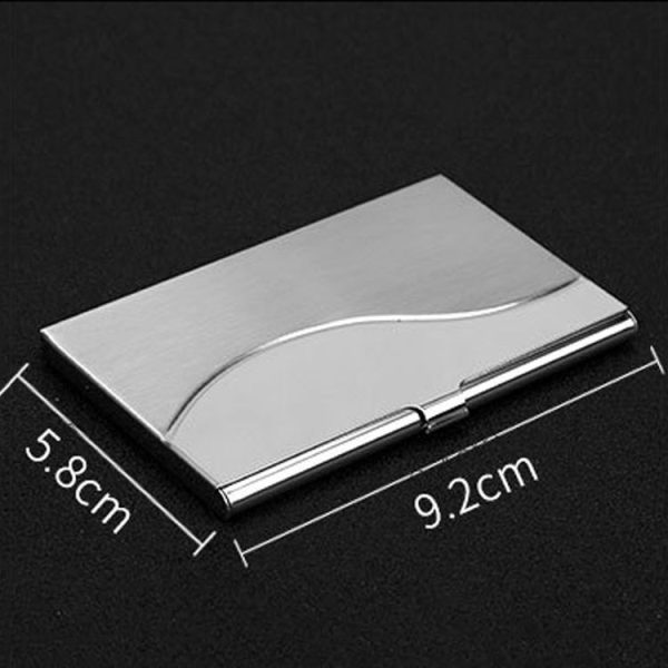 Minimalist Men Business Card Holder Portable Metal Name Card Case, Model: Underline - Image 3