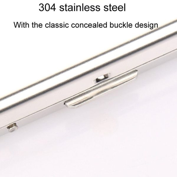 Men Business Card Holder Portable Stainless Steel Credit Card Case (Pink PU Leather+Iron) - Image 5
