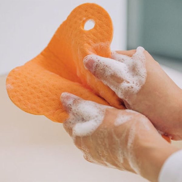 Wood Pulp Cotton Rag Kitchen Absorbent Traceless Cleaning Cloths Oil-free Sponge Wipes (Color Random) - Image 3