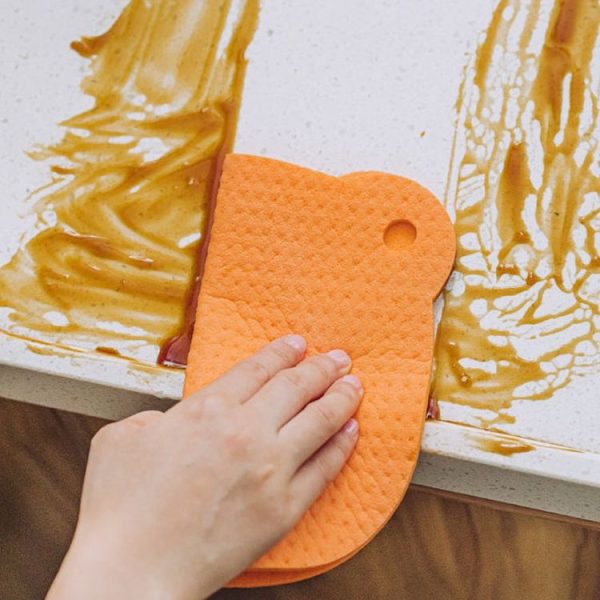 Wood Pulp Cotton Rag Kitchen Absorbent Traceless Cleaning Cloths Oil-free Sponge Wipes (Color Random) - Image 4