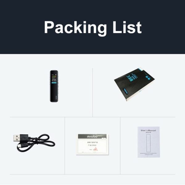 Mrobo RV-19 0.96-inch HD Screen 3D Noise Reduction Recording Pen Music Player, Capacity: 4GB (Black) - Image 7