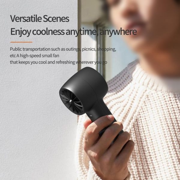Outdoor Handheld Turbine Digital Display 100-Speed High-Speed Mini Fan, Color: White - Image 5