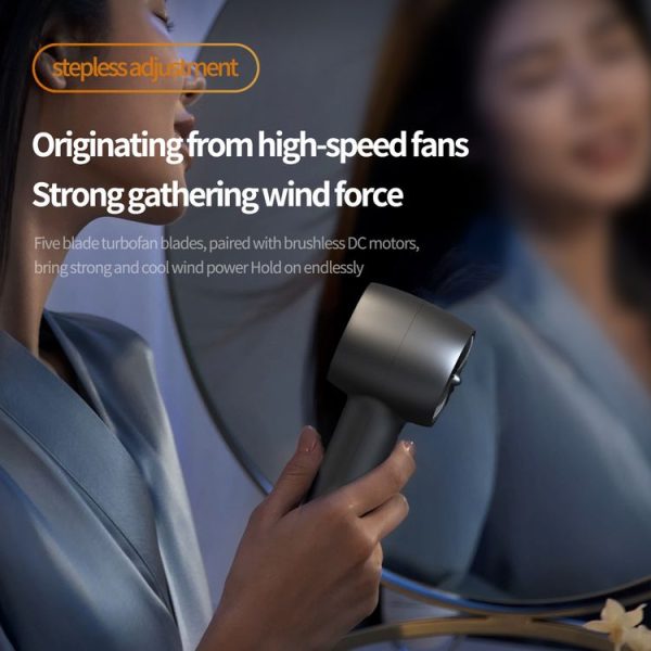 Outdoor Handheld Turbine Digital Display 100-Speed High-Speed Mini Fan, Color: White - Image 6