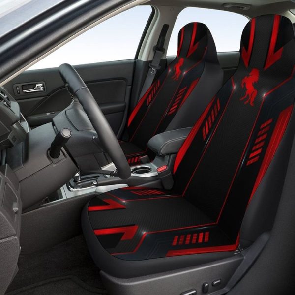 Car Universal Printed Seat Protector Automobile Decoration Supplies (Black And Red) - Image 5