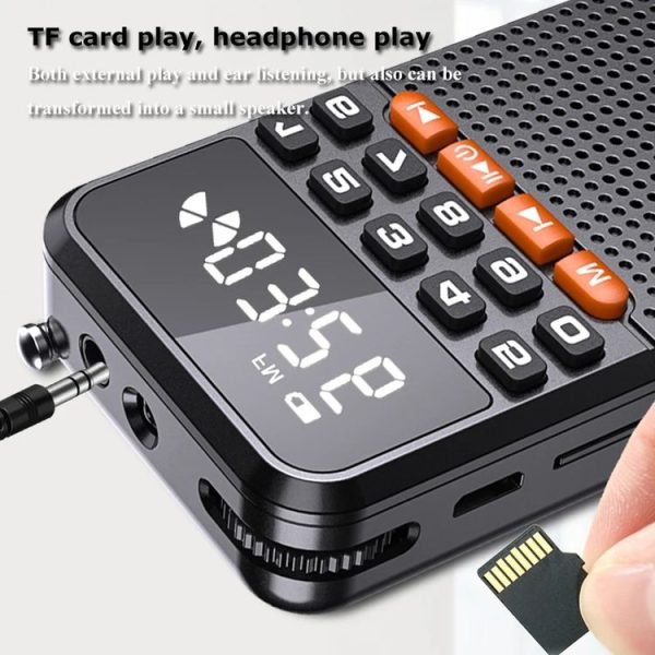 Rolton T1 Portable Radio Receiver Old People Singing Opera Player Mini Stereo Walkman (Gold) - Image 5
