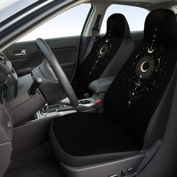 Car Universal Printed Seat Protector Automobile Decoration Supplies, Style: Gold Moon - Image 5