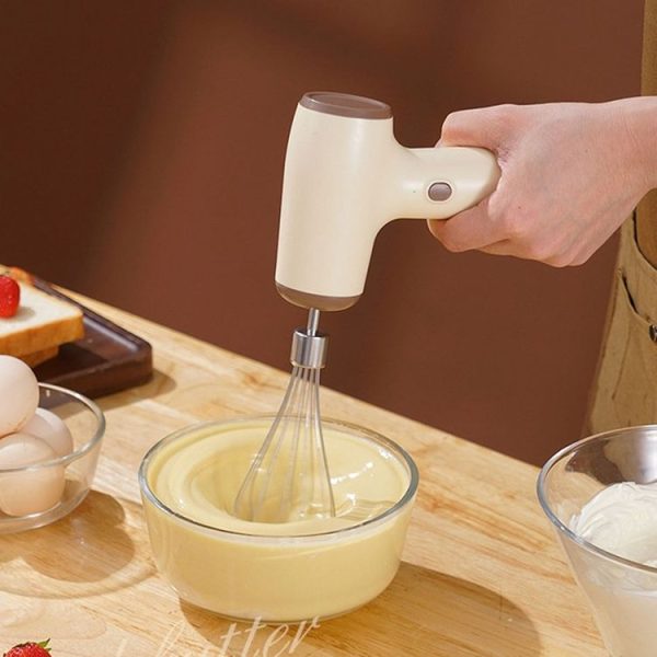 Wireless Mini Handheld Multi-Function Electric Stirring Mixer, Color: Single Stick Khaki (5 Gear) - Image 10