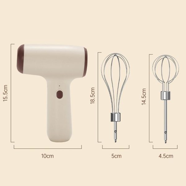 Wireless Mini Handheld Multi-Function Electric Stirring Mixer, Color: Single Stick Khaki (5 Gear) - Image 3