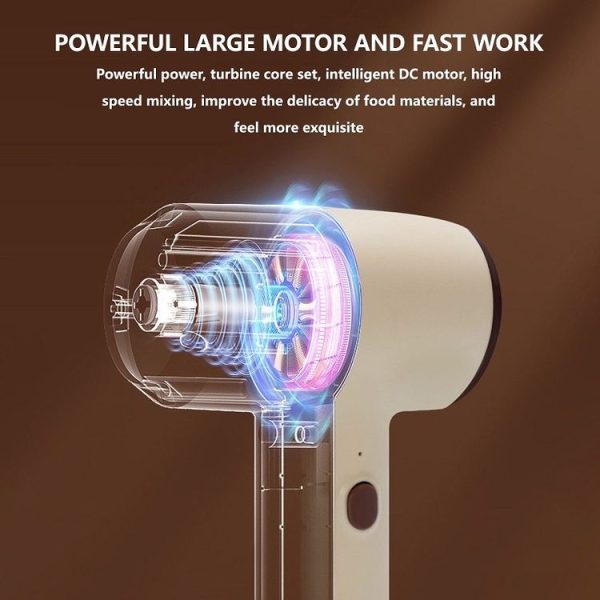 Wireless Mini Handheld Multi-Function Electric Stirring Mixer, Color: Single Stick Khaki (5 Gear) - Image 4