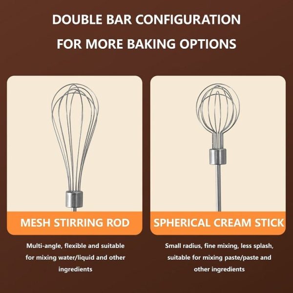 Wireless Mini Handheld Multi-Function Electric Stirring Mixer, Color: Single Stick Khaki (5 Gear) - Image 6