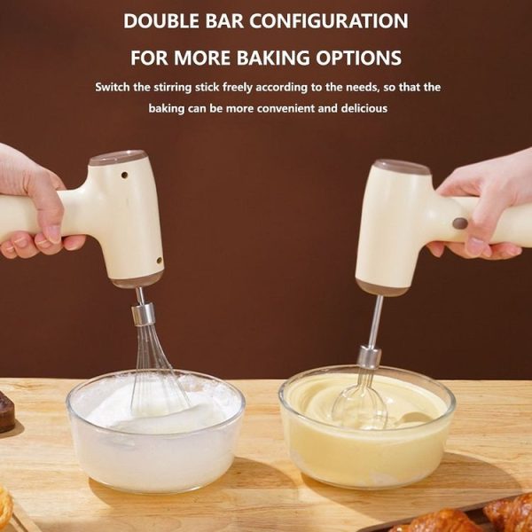 Wireless Mini Handheld Multi-Function Electric Stirring Mixer, Color: Single Stick Khaki (5 Gear) - Image 7